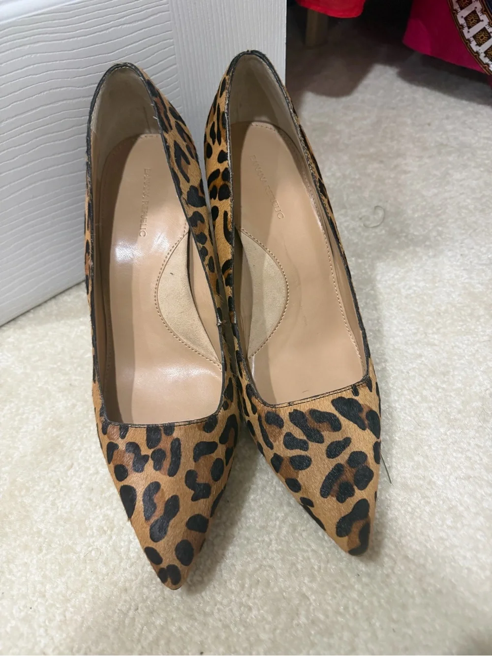 Banana Republic Leopard Print Block Heel Pumps - Brown/Black